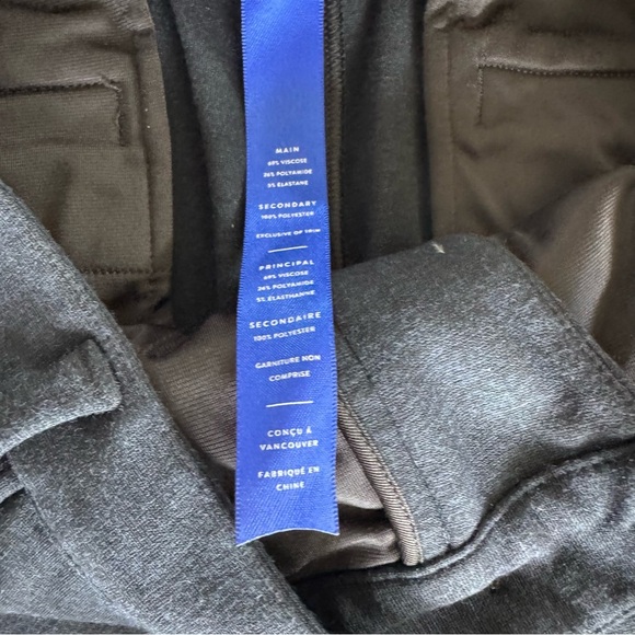 Kit & Ace High Rise Fabric Straight Leg Navy Pants - Picture 4 of 8